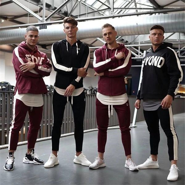 Survêtements pour hommes Costumes de sport pour hommes Ensemble de course pour hommes Gym Sportwear Survêtement Fitness Body Building Sweats à capuche Pantalon Sport Wear Vêtements