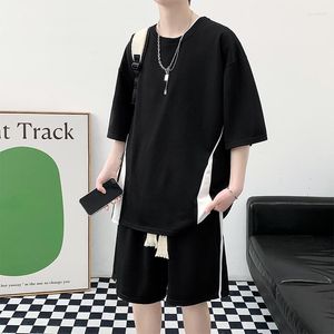 Survêtements pour hommes Hommes Streetwear Loisirs Chemise à manches courtes Style décontracté Hommes Été Deux pièces Ensembles O Cou Top Shorts Ensemble XXXXL