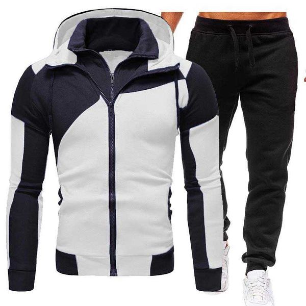 Chándales para hombres Trajes para hombre con pantalones Otoño Invierno Cálido Chándal Ropa deportiva Correr Sweatsuit Conjuntos Jogger Masculino Sudaderas con capucha Abrigo Streetwear Casual G220927