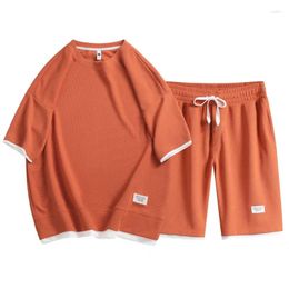 Survêtements pour hommes Hommes Summer Casual Haruku T-shirts et shorts 2 Deux pièces Ensembles Sportswear Hip Hop Running Man Suits