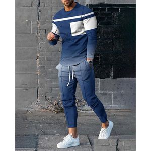 Parcours masculin Tracksuits mascules Summer Fashion Tracksuit Set for Men 2 Piece Tenfit à manches longues T-shirt pantalon Pantal