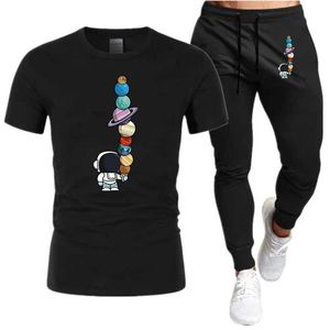 T-shirt masculin pour hommes T-shirt ensemble à manches courtes et pantalon de jogging de fitness