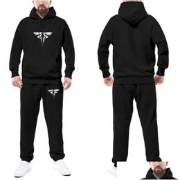 Survêtements pour hommes Mens The Last Of Us Survêtement Set Fireflies Sweatsuits pour hommes Pantalons de survêtement et sweat à capuche Hip Hop Drop Delivery Appar Dh7Dr