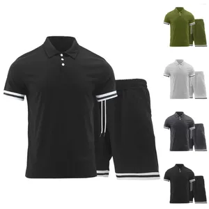 Survêtements pour hommes Survêtement pour hommes 2 pièces Set Tendance d'été Sports Costume hawaïen T-shirt à manches courtes et shorts Casual Mode Homme Vêtements