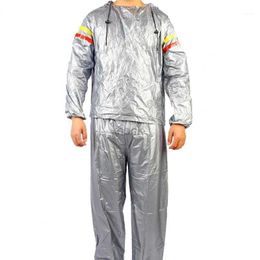 Tracksuits voor heren heren trainingspakken sauna pakken mannen plus size pvc comfortabel workout sweat suit fitness sport sporten winddichte oefening gym outfits mannelijke kleding 240314