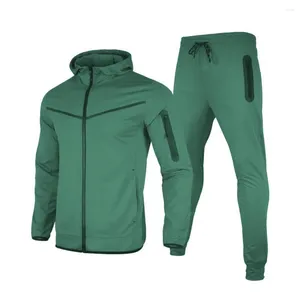 Trainingspakken voor heren Trainingssets voor heren Gymsets Sportkleding Ademende groene rits Tops Fitness Jogging Sportpakken Hardloopsweatshirts