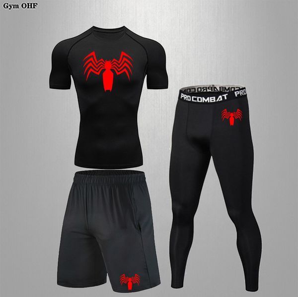 Survêtements pour hommes MMA BJJ Rashguard T-shirts Pantalons Ensembles Hommes Survêtement Gym Fitness Boxe Maillots Muay Thai Compression Mens Sport Suit Superhero 230821