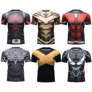 Survêtements pour hommes T-shirt de compression MMA Hommes 3D Rashguard Jiu Jusit T-shirts à manches courtes Bjj Boxe Muay Thai Tops Pour Homme MMA Vêtements 230706