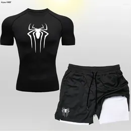Suelles para hombres MMA JIU JITSU BJJ Camisetas Shorts Sets Rashguard para hombres Traje de boxeo Gimnasio Fitness Running Training de entrenamiento