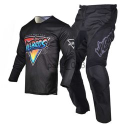 Survêtements pour hommes Motocross Racing Jersey Pantalon Gear Set Moto Outfit MX Combo Kits BMX DH Dirt Bike Moto Street Motor ATV UTV Black Suit Hommes x0926