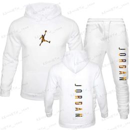 Survêtements pour hommes Nouveau automne hiver hommes femmes survêtements à capuche + pantalons 2pcs ensembles costume mode tendance hip hop y2k vêtements vêtements de sport sweats T240126