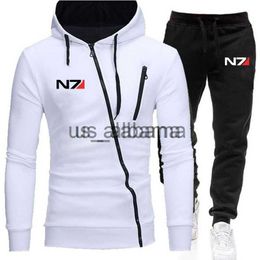 Heren trainingspakken nieuwe Mass Effect N7 print op maat gemaakt merk man warme comfortabele rits jas hoodie + broek mode mannen sportkleding pak cool x0907
