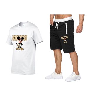 Suisses de survêtement masculines nouveaux t-shirts masculins set coton de luxe de luxe de qualité shorts de survêtement 2 pièces tenues de mode