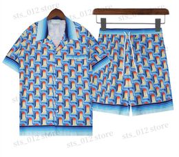 Survêtements pour hommes Nouveaux hommes chemises Casablanc-s rêves lucides paysage couleur tempérament Satin manches courtes Robe Chemise Variété T230417