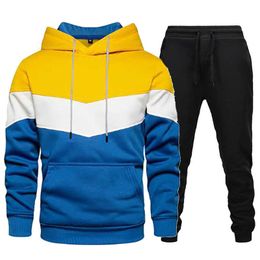 Tracksuits voor heren nieuwe mannen Sport Leisure Hoodie en trainingsbroek Twee winter Geschikt voor Outdoor S Jacket Sets Fashionable Men's Clothing G221011