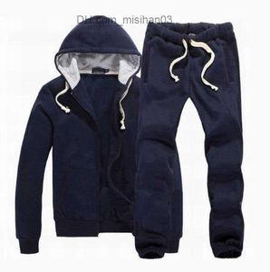 Heren Trainingspakken Nieuwe Mannen Trainingspak Winter Capuchon Jas + Broek Sweatshirts 2 Delige Set Hoodies Sport Pak Sport Jas Sportkleding Z230726