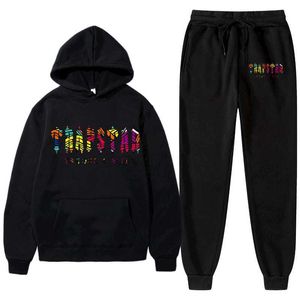 Heren Trainingspakken Nieuwe sport TRAPSTAR Merk Gedrukte Sportkleding Mannen kleureng mannelijk en vrouwelijk warm twee Hoodie Sweatshirt Broek Set joggin G221011