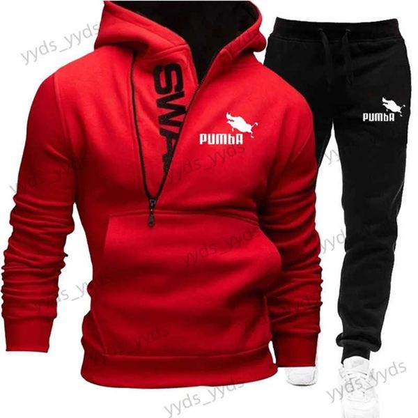 Survêtements pour hommes Nouveau style hommes polaire automne hiver vêtements de sport sweat à capuche de luxe ensemble sport homme décontracté marque pull jogging costume S-4XL T231124