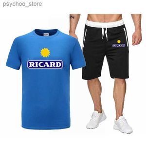 Trainingspakken voor heren Nieuwe zomerstraatkleding Ricoh Track Set voor heren Bedrukt T-shirt voor heren Shorts Sportshirt T-shirt voor heren, 2-delige set Q240314
