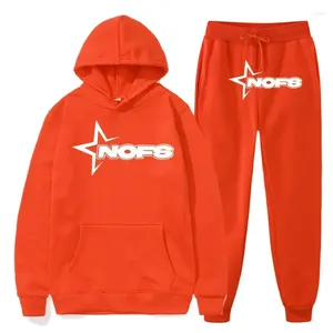 Tracksuits voor heren NOFS Tracksuit Y2K Hoodie en Pant Men Sets 2 -delige lopende sport tracksuit sweatshirt sport joggers joggers hinderlijke pak 921