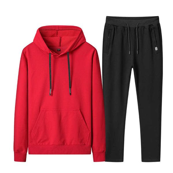 Chándales de los hombres Al aire libre Casual Hombres Chándal Niza Primavera Otoño Sudadera con capucha suelta Conjunto de dos piezas Buena calidad Tallas grandes XL XL dent Sportwear G221011