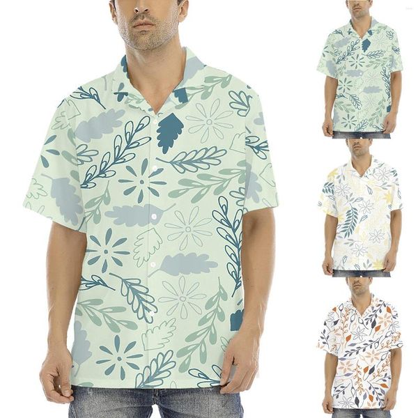 Survêtements pour hommes Chemise d'extérieur Logo personnalisé Ensembles de chemises à manches courtes Casual Button Down Beach Flower And Mens Compression Cold Gear
