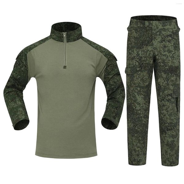 Survêtements pour hommes Sports de plein air Camouflage chemise et pantalon ensemble à manches longues BDU chasse 1/4 Zip vêtements d'entraînement costume pour hommes