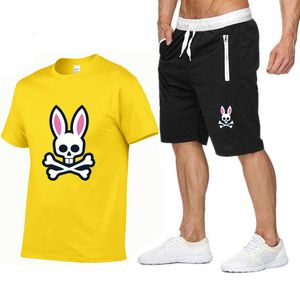 Mannen s Trainingspakken Outdoor Sport Jogging Korte mouwen Pak Ghost Konijn Print Katoenen T-shirt Shorts Zomer Casual Vrouwen 230711