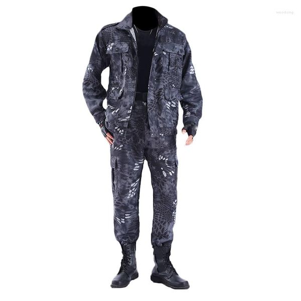 Survêtements pour hommes Sports de plein air Salopette douce et fine Uniforme de camouflage Printemps Été Motif Python noir Vêtements résistants à l'usure