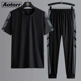 Tracksuits voor heren oversized heren t-shirt set 2 stuks zomer sportkleding heren casual oneck t-shirt broek tracksuit hiphop kleding heren oversized 5xl z0224