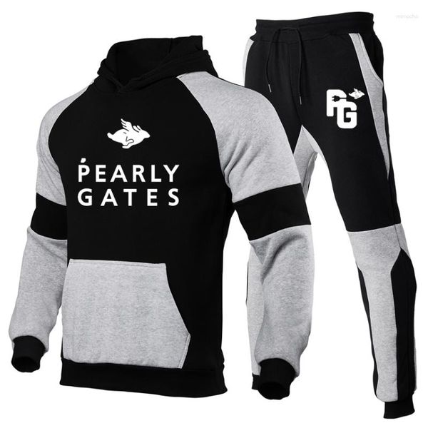 Survêtements homme PEARLY GATES costume de sport pull à capuche Cardigan veste printemps 2023 vêtements décontractés amples automne deux pièces