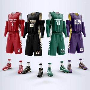 Survêtements pour hommes Personnalisation personnalisée Hommes Basketball Uniforme Club Team Jersey Set Séchage rapide Chemise pour garçons Débardeur de sport