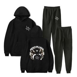 Survêtements pour hommes Peso Pluma Face Hoodie Jogger Pantalon De Mode Deux Pièces Ensemble Femmes Hommes Survêtements 230727