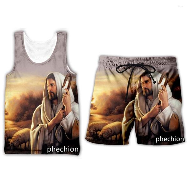 Survêtements pour hommes Phechion Hommes / Femmes Symbole égyptien Pharaon Vêtements imprimés en 3D Mode d'été Streetwear Gilet Hommes Shorts de sport en vrac T15