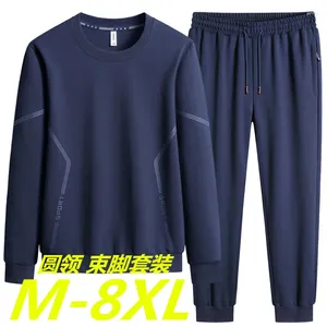 Survêtements pour hommes grande taille 8XL 7XL 6XL survêtement costume arrivé hommes décontracté solide pantalon de survêtement ensemble unisexe jogging 2024