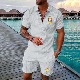 Survêtements pour hommes Polo Survêtement Shorts Ensembles Pour Homme Vêtements Ouganda Drapeau Empreinte Digitale Vêtements Hommes Camisetas De Hombre D'été