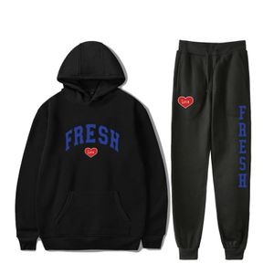 Trainingspakken voor heren afgedrukt Losse lente en herfst Hoodie en leggings set Fresh Love merch -print mannen vrouwen casual streetwear kleding