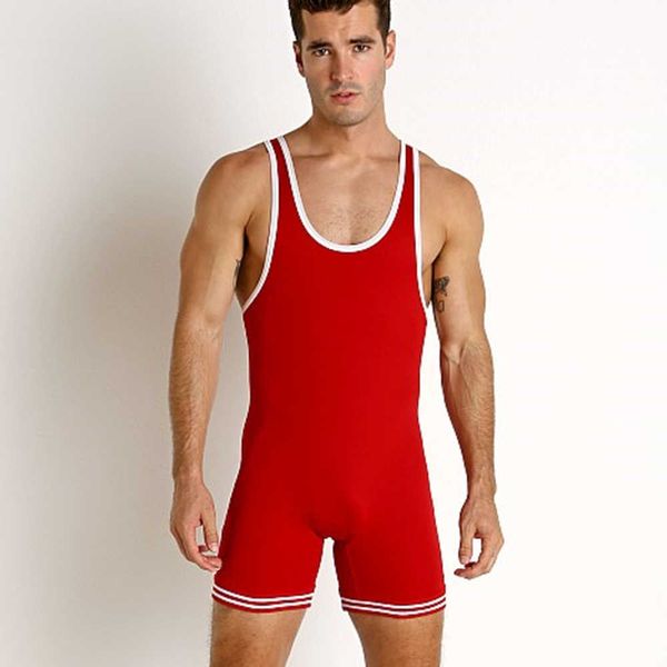 Survêtements pour hommes Pro Mens sans manches Classic Wrestling Singlets Suit Boxe Skinsuit Haltérophilie Vêtements Gym Training Wrestling Match Collants W0322