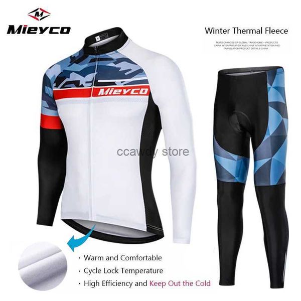 Trajes para hombres Pro Team Winter Long Seve Ciclismo Jersey Set Bike Ropa Uniforme Thermal Fece Bicyc Maillot Ropa Ciclismo HombreH24129