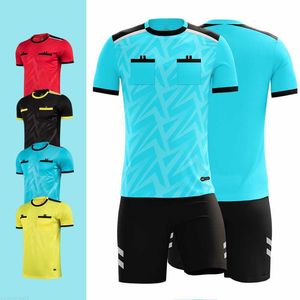 Survêtements pour hommes Maillots de football professionnels 2022 Uniformes d'arbitre pour hommes Survêtements de football à poche courte Thaïlande Arbitre Juge Sportswear Imprimer