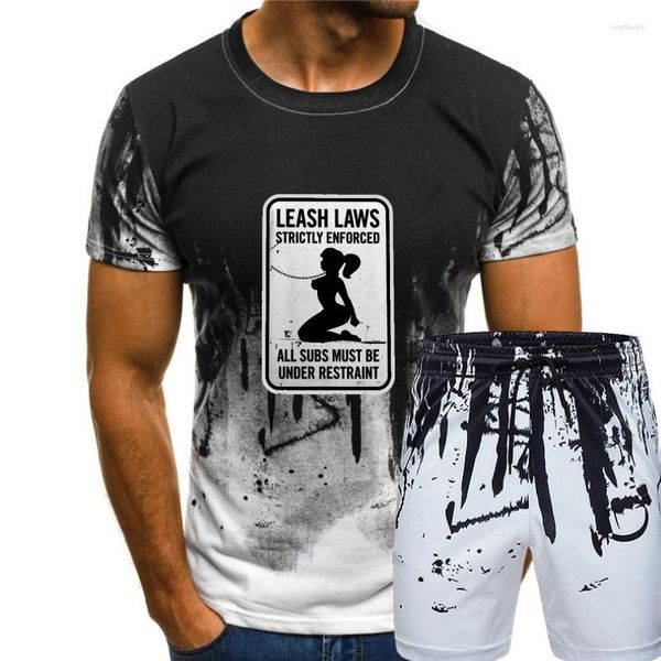 Survêtements pour hommes pur coton classique col rond Bondage BDSM laisse lois strictement appliquées t-shirt été unisexe T-shirt-38