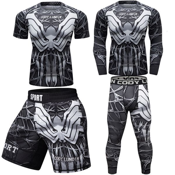 Survêtements pour hommes Rashguard Boxe Hommes Shorts MMA pour enfants Ensemble de chemises Compression Sport Jiu JitsuT ChemisesPantalons Rash Guard KickBoxing Muay Thai Costumes 230706