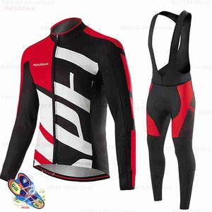 Survêtements pour hommes Raudax-Long Seve Jersey Jersey Triathlon VTT Bib Pantalon Set Printemps Été Automne Sports VêtementsH242143