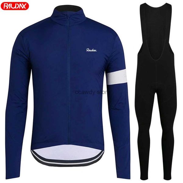 Chándales para hombres Raudax Sports Team Long Seve Ciclismo Jersey Set 2024 MTB Camisas de bicicleta Otoño Offroad Bike Jerseys Sportwear Ciclismo RopaH24130