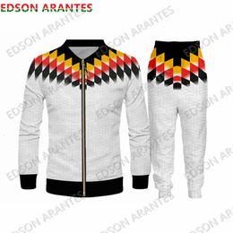 Survêtements pour hommes Rétro Allemagne Joggers Survêtement Ensembles Vintage Deutschland 3DPrint Veste / Sweat à capuche / Sweat-shirt Top Pantalon Sport Set personnalisé S-7XL 230920