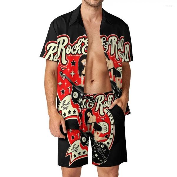 Parcours masculins Rockabilly Pin Up Girl Rockers Vintage Retro Beach Suit Unique 2 pièces nageur Eur Size