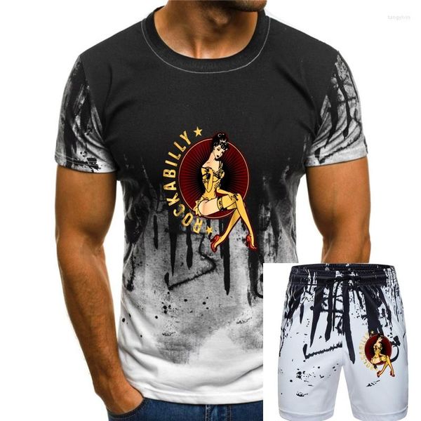 Chándales para hombres Rockabilly Pinup Girl Camiseta 2023 Carta casual Impreso Camisas de calidad superior