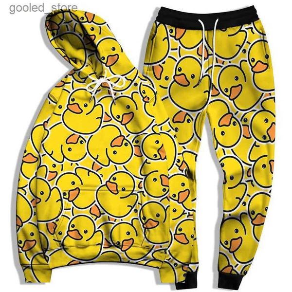 Chándales para hombres RUBBER DUCK META Conjuntos para hombre Animales Sudadera con capucha y joggers impresos en 3D Conjuntos de ropa deportiva Chándales de manga larga unisex Tallas grandes S-6XL Q231117