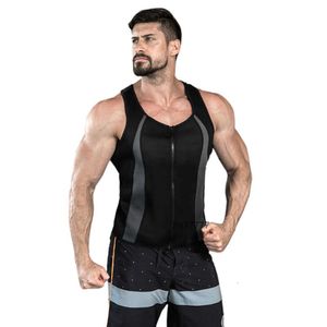 Trainingspakken voor heren lopen Sports Zipper Fitness Pak vetverbrandende vormende zweetvrije kledinghoens shorts vest set