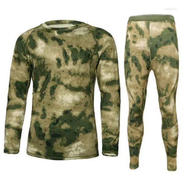 Spares de vías para hombres vende otoño e invernal de ropa interior térmica Conjunto de ropa interior rusa de camuflaje de deportes al aire libre